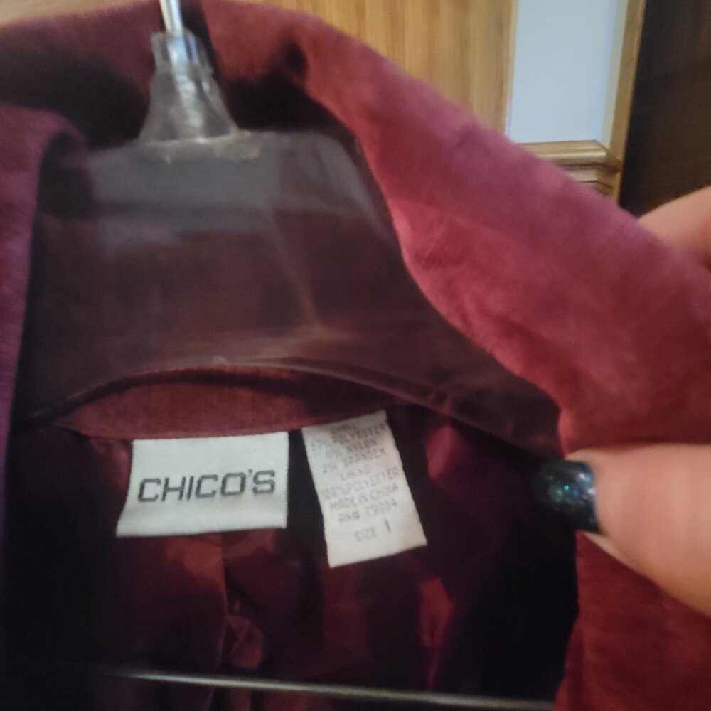 Chicos Light Ruby/Pink Colored Jacket- Corduroy - image 2